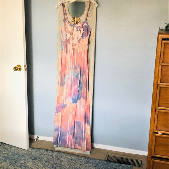 LSTER Multi Colored Spaghetti Strap Maxi Dress - Picture 3 of 8